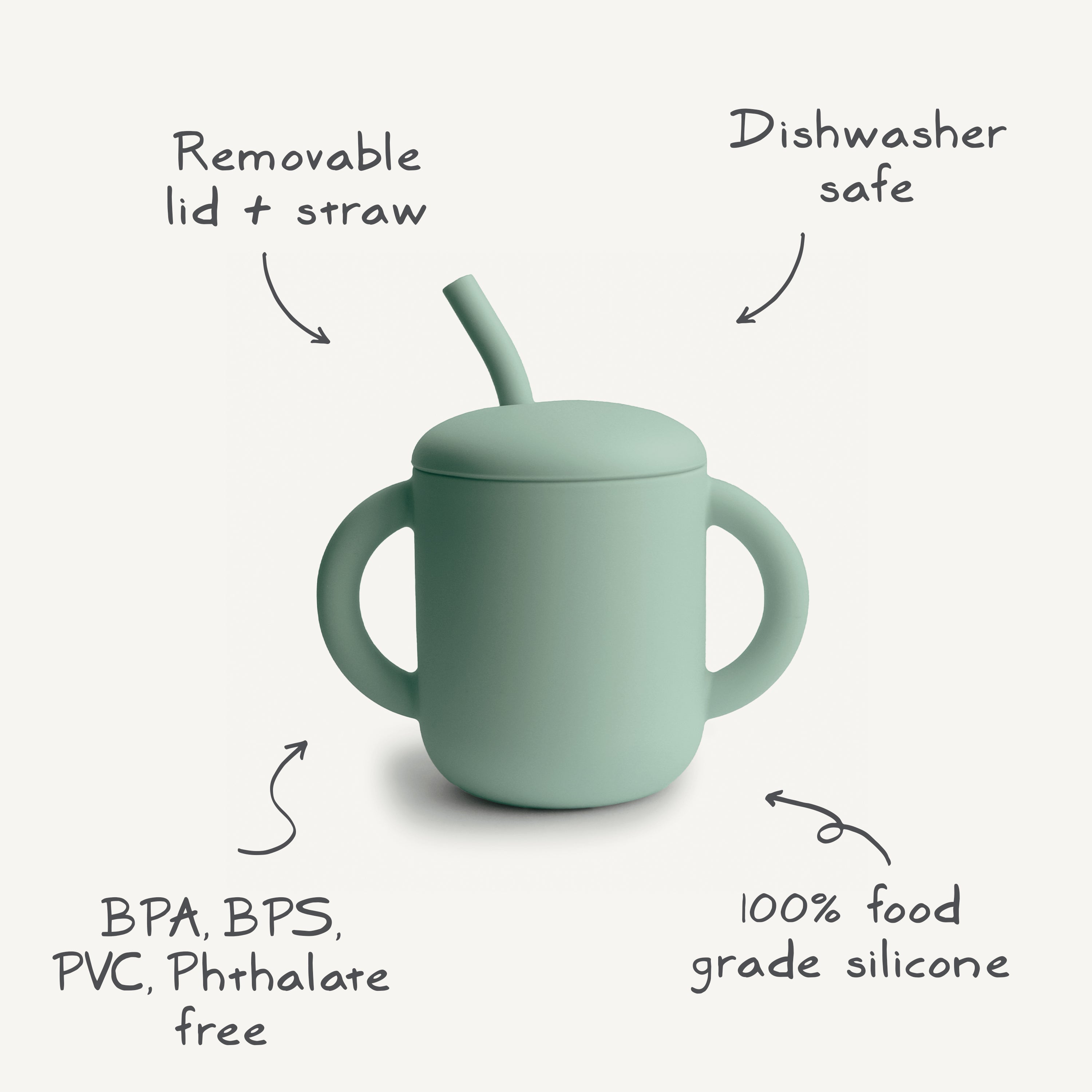 Silicone Training Cup + Straw {Drop Ship}