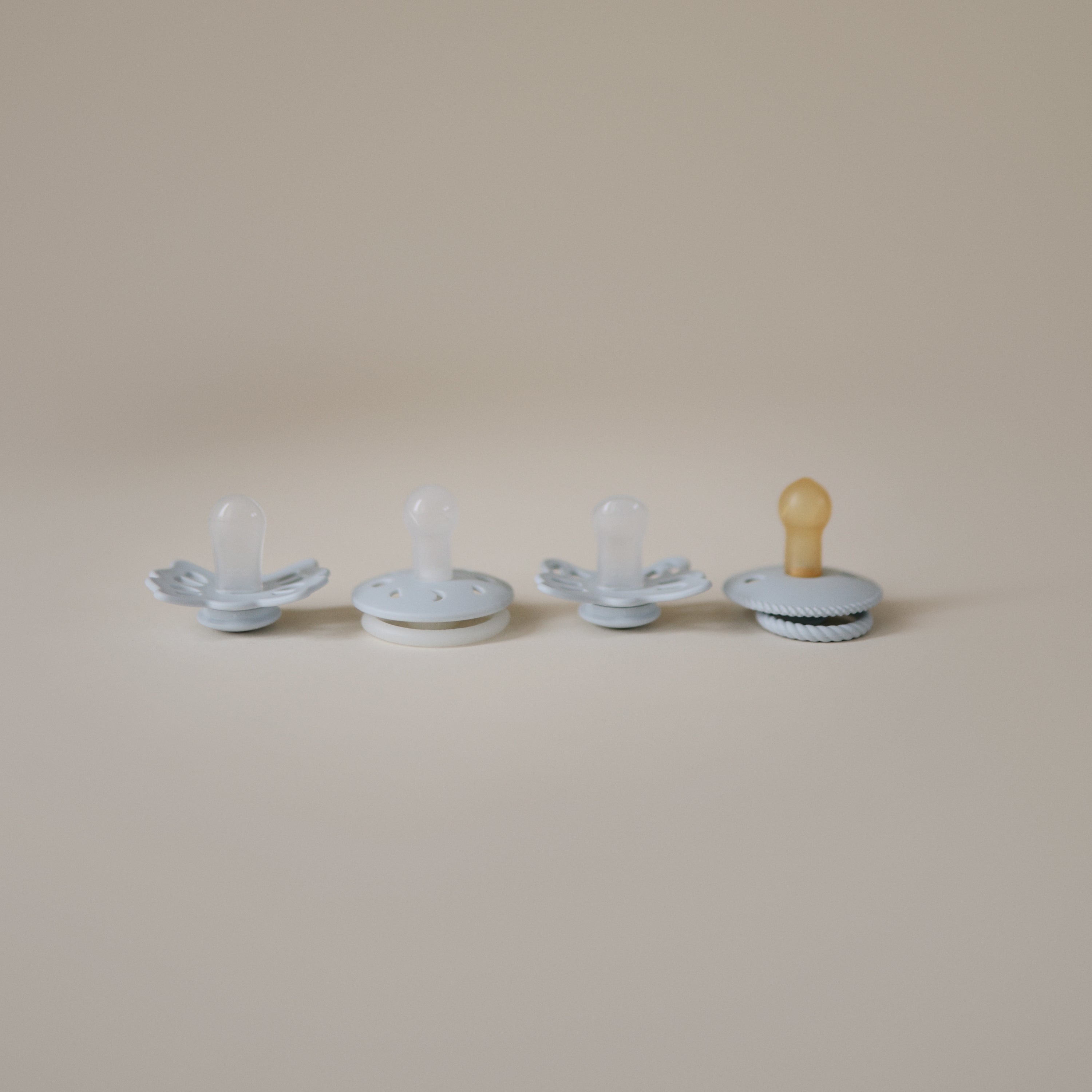 FRIGG Baby's First Pacifier Moonlight Sailing (Powder Blue) 4-Pack {Drop Ship}
