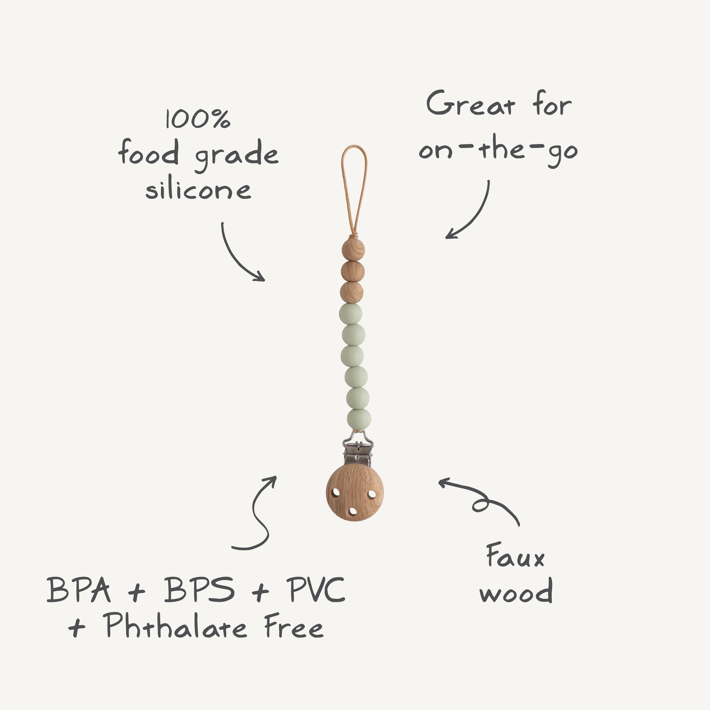 Silicone Pacifier Clip | Eva {Drop Ship}