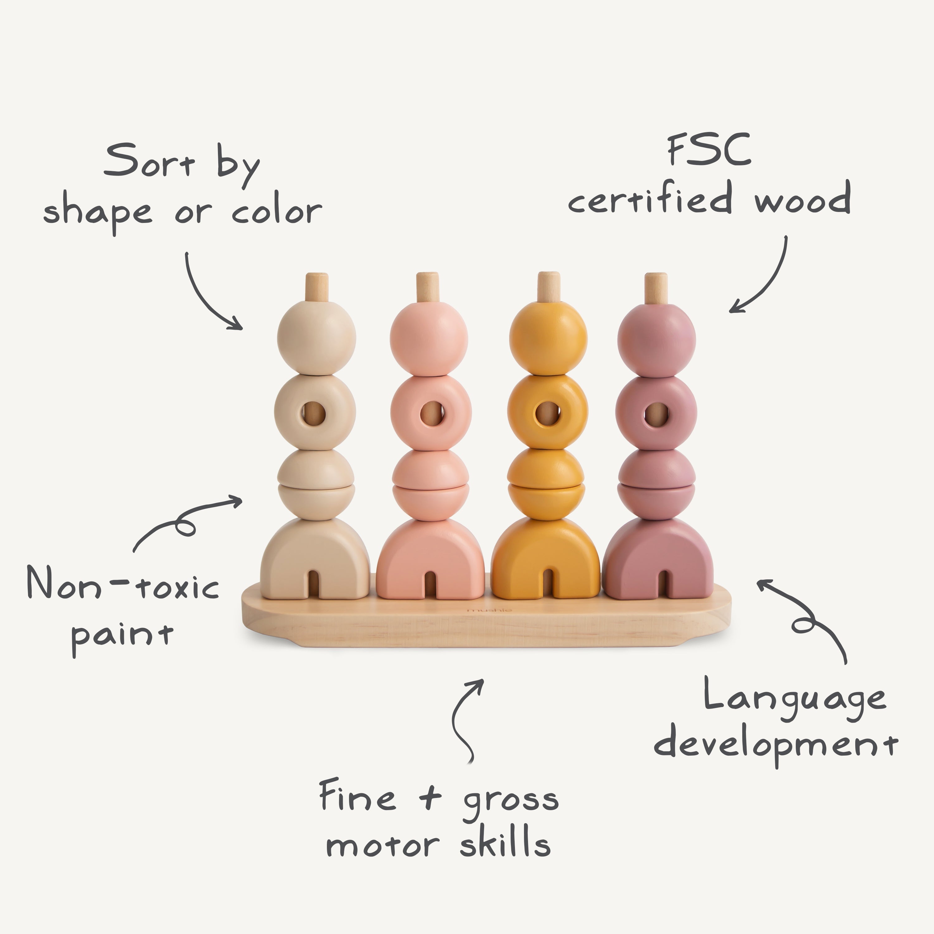 Wooden Multi Shape Stacker {Drop Ship}
