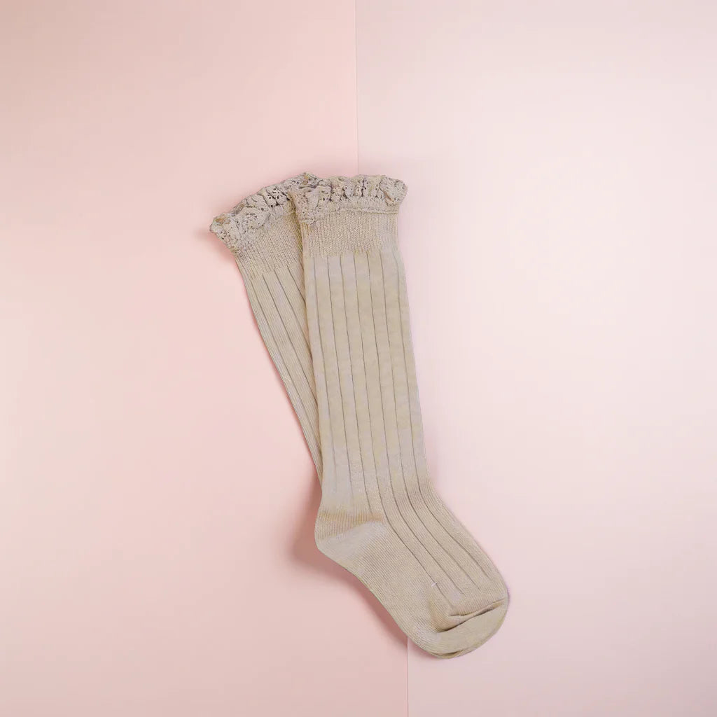 LLB Lace Top Knee High Socks {DROP SHIP}