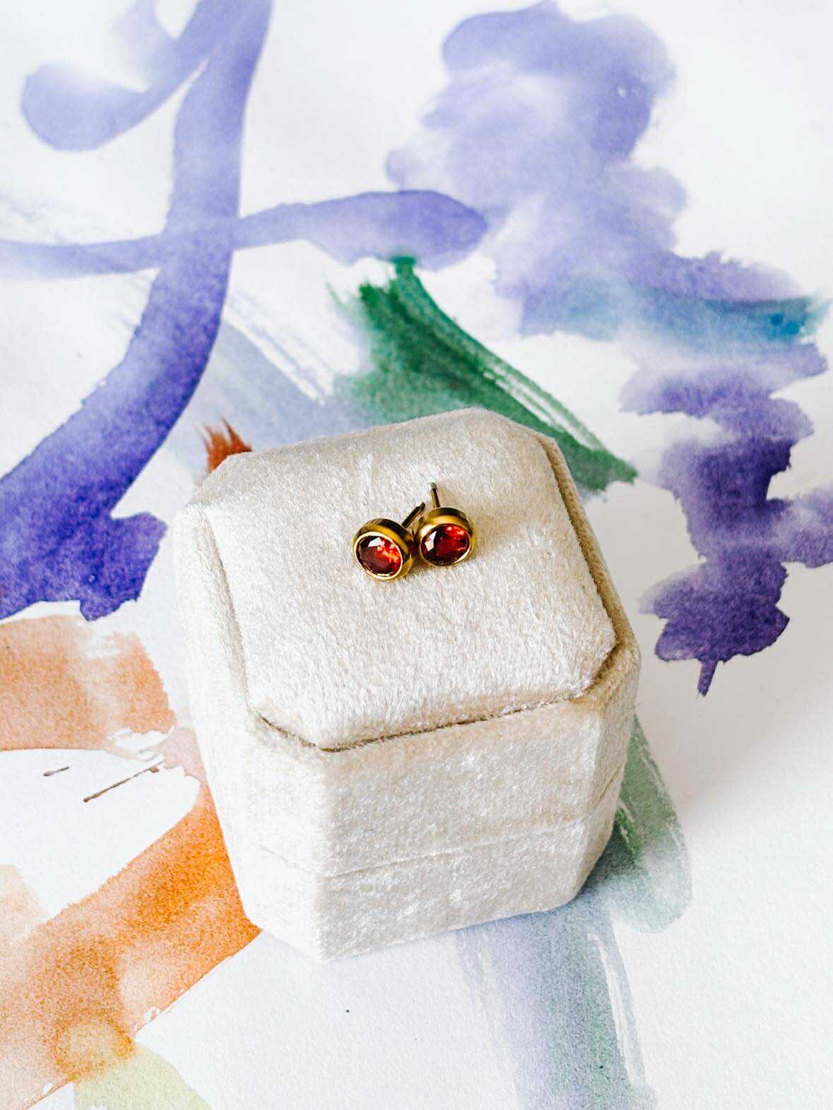 Ruby Halo - (Screw Back Studs)