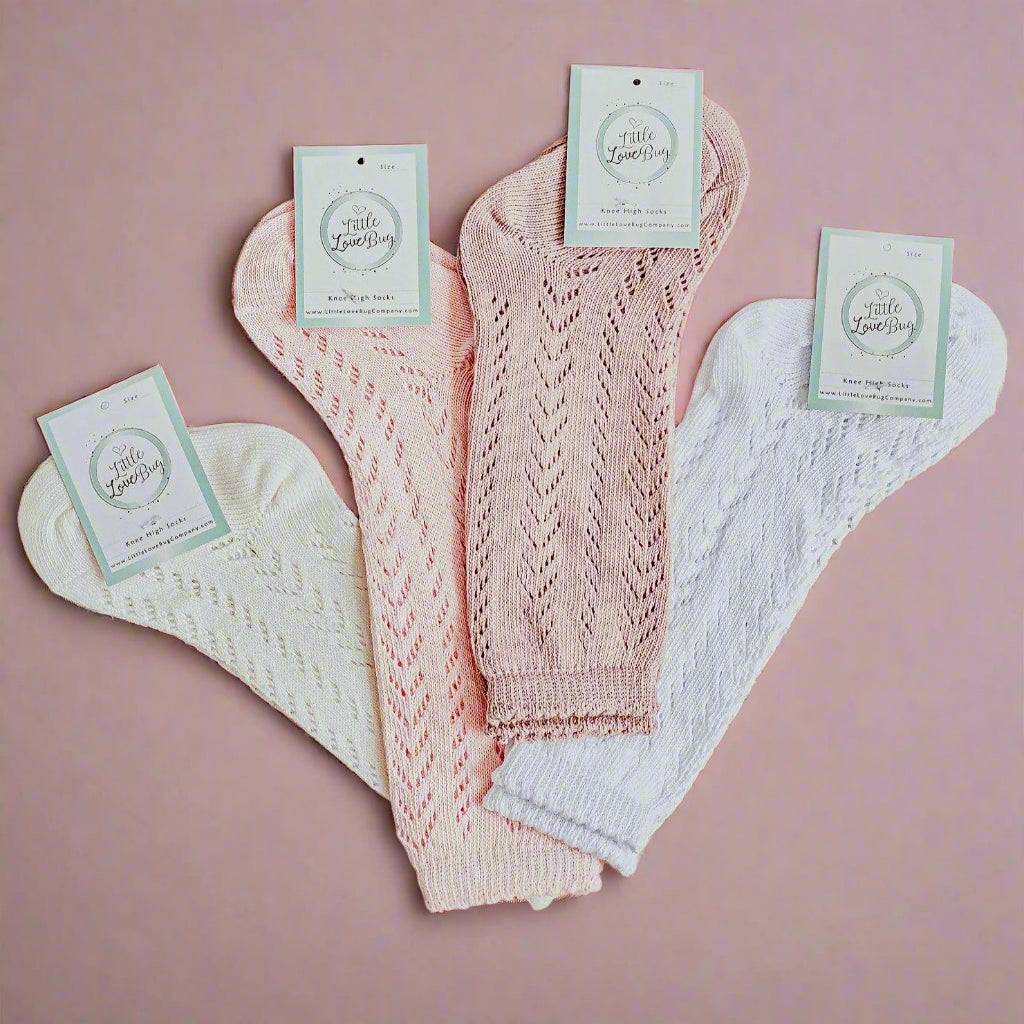 LLB Crochet Knee High Socks (2 pairs in each pack) {DROP SHIP}