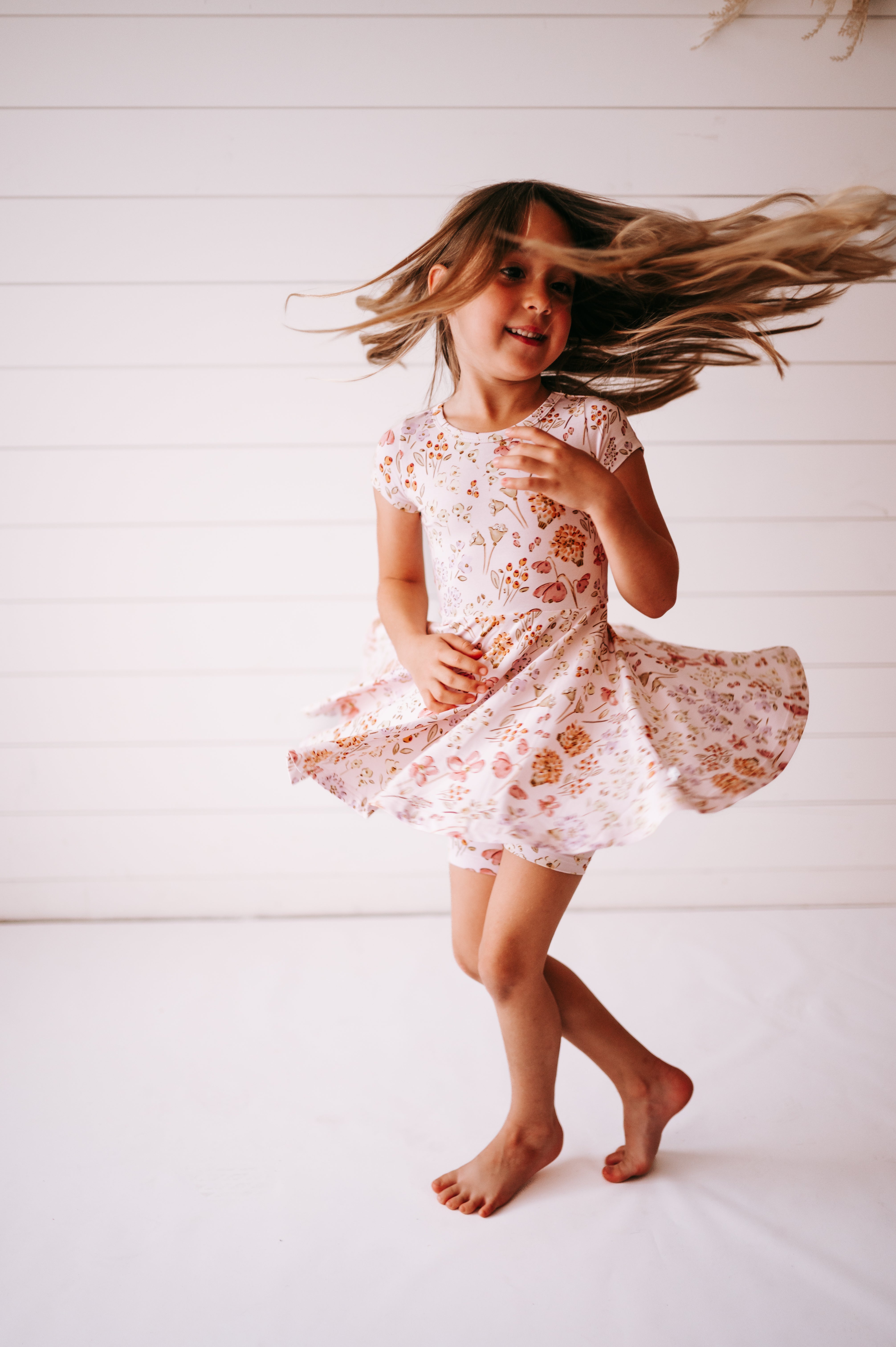 Rosé Reverie (Short Sleeve Skater Dress)