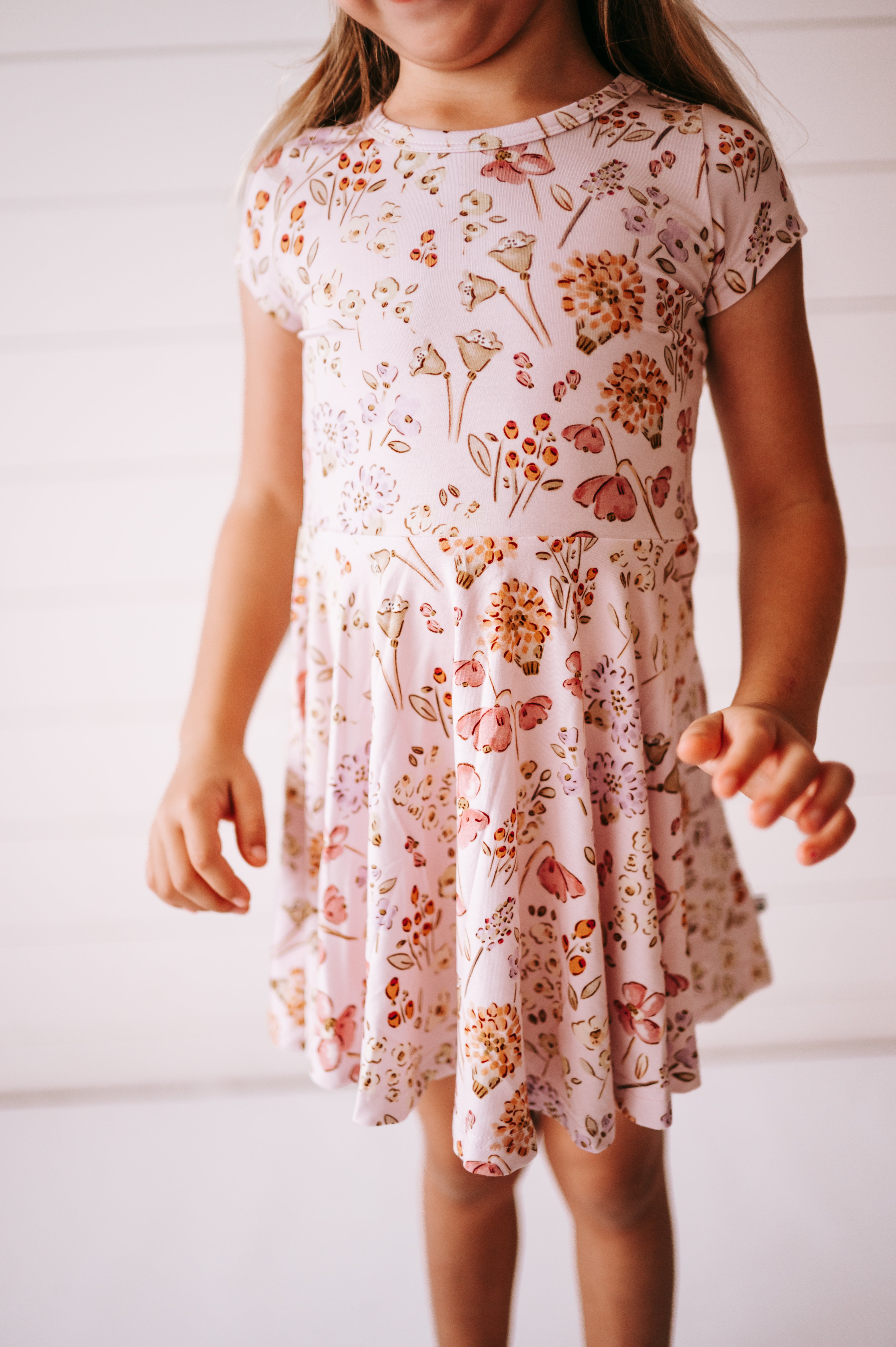 Rosé Reverie (Short Sleeve Skater Dress)